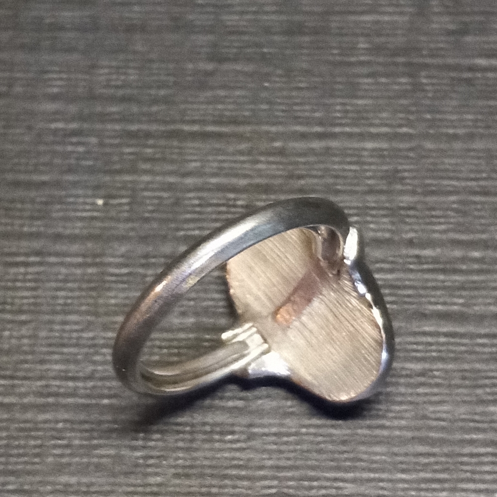 Silver tone Abalone Avon ring - Picture 5 of 8